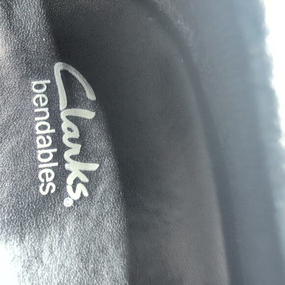 Clarks Leather Bendables Black Lace Up Shoes Women’s Size 12W Oxford Sneaker - Picture 5 of 8